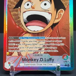 Monkey D Luffy (Alternate Art) OP13-001 Leader One Piece Carrying on His Will NM - Image 4