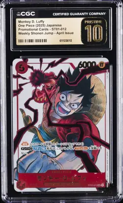 2025 ONE PIECE JPN WEEKLY SHONEN JUMP #ST01-012 MONKEY D. LUFFY CGC 10 PRISTINE - Image 1