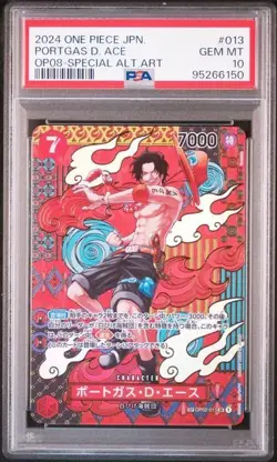 One Piece Portgas D. Ace 2024 JPN OP08 Two Legends ALT ART #013 PSA 10 - Image 1