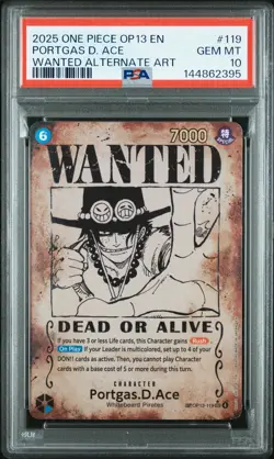 2025 ONE PIECE OP13-CARRYING ON HIS WILL #119 PORTGAS D. ACE PSA 10 - Image 1