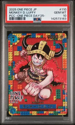 2025 ONE PIECE JPN PREM CARD COLL ONE PIECE DAY'25- #110 MONKEY D. LUFFY PSA 10 - Image 1