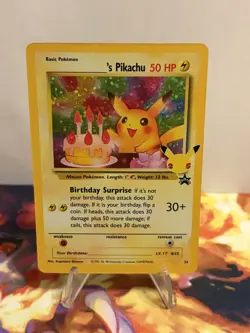 Pokemon TCG - Birthday Pikachu #24 Celebrations Collection Holo Card NM - Image 2
