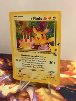 Pokemon TCG - Birthday Pikachu #24 Celebrations Collection Holo Card NM - Image 4