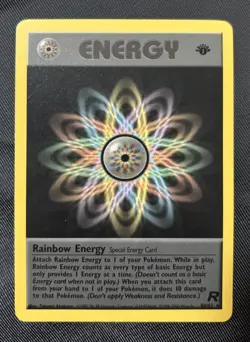 Pokemon Card Team Rocket Rainbow Energy 80/82 1st Edition Rare - Image 1