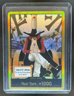 2026 One Piece The Azure Sea's Seven DON!! Card Dracule Mihawk Gold #OP14 - Image 1