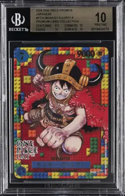 2025 ONE PIECE PROMOS JPN PREM CARD COLL #P110 MONKEY.D.LUFFY P BGS 10 - Image 1