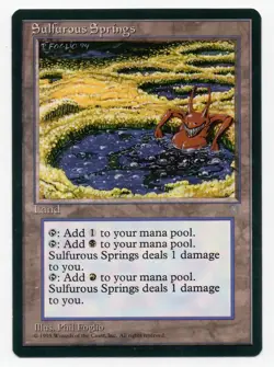 Sulfurous Springs, Rare Land, Ice Age Regular, EX/NM, 1995 Phil Foglio - Image 1