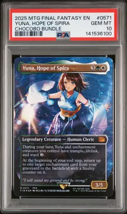 2025 MTG FINAL FANTASY CHOCOBO BUNDLE #0571 YUNA HOPE OF SPIRA PSA 10 - Image 1