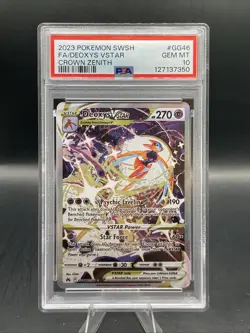 2023 POKEMON SWORD & SHIELD CROWN ZENITH #GG46 FULL ART/DEOXYS VSTAR PSA 10 - Image 1