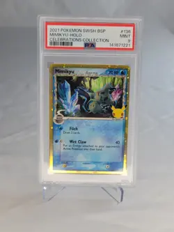 2021 Pokemon SWSH Black Star Promo Celebrations Mimikyu Holo PSA 9 Mint 603 - Image 4