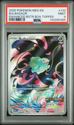 2025 POKEMON MEG EN-MEGA EVOLUTION ENHANCED BOOSTER BOX TOPPER BULBASAUR PSA 9 - Image 1