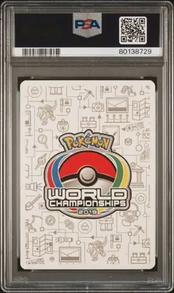 Pokemon Raichu & Alolan Raichu GX 2019 Promo WLD CHMP PikaRom Judge #54 PSA 7 - Image 2