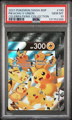 2021 POKEMON SWSH BLACK STAR PROMO CELEBRATIONS COLL #140 PIKACHU V-UNION PSA 10 - Image 1
