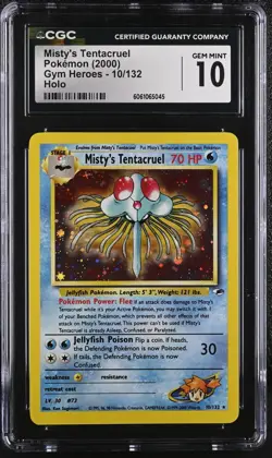 POKEMON CGC 10 Misty's Tentacruel 10/132 2000 Gym Heroes Unlimited Holo Rare - Image 1