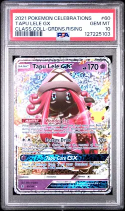 2021 POKEMON CELEBRATIONS CLASSIC COLLECTION #60 TAPU LELE GX PSA 10 - Image 1