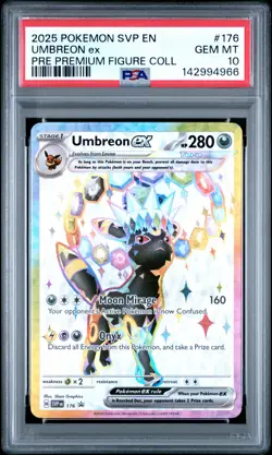 2025 POKEMON PRISMATIC EVOLUTIONS PREMIUM FIGURE COLLECTION UMBREON EX PSA 10 - Image 1