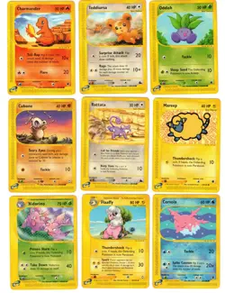 2003 POKEMON E-READER LOT OF 9 MP/HP VINTAGE AQUAPOLIS EXPEDITION SKYRIDGE - Image 1