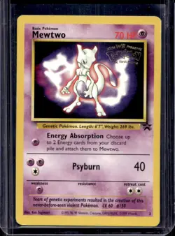 1999 Pokemon Wizards Black Star Promos Mewtwo #3 - Image 1