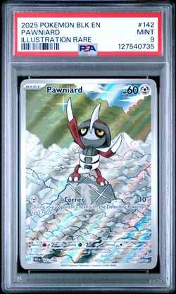2025 POKEMON BLK EN-BLACK BOLT ILLUSTRATION RARE #142 PAWNIARD PSA 9 - Image 1