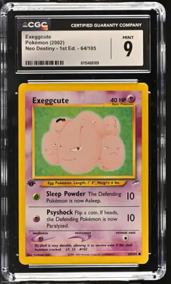CGC MINT 9 Pokemon Exeggcute 64/105 2002 Neo Destiny 1st Edition - Image 1