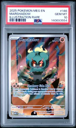2025 POKEMON MEG EN-MEGA EVOLUTION ILLUSTRATION RARE #146 MARSHADOW PSA 10 - Image 1