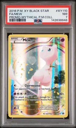 2016 POKEMON XY BLACK STAR PROMO MYTHICAL POKEMON COLL #XY110 FULL ART/MEW PSA 7 - Image 1