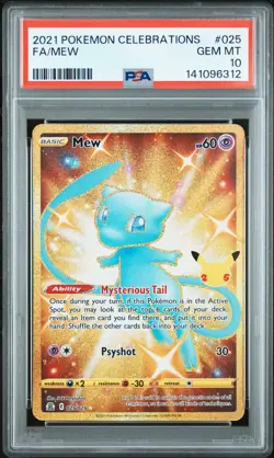 2021 POKEMON CELEBRATIONS #025 FULL ART/MEW PSA 10 - Image 1