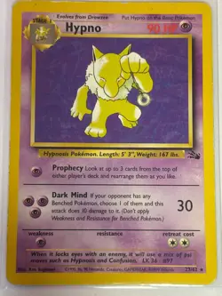 Hypno - 23/62 - Pokemon Fossil Unlimited Rare Card WOTC LP - Image 1