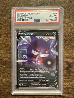 2021 POKEMON SWORD & SHIELD FUSION STRIKE #156 GENGAR V PSA 10 - Image 1