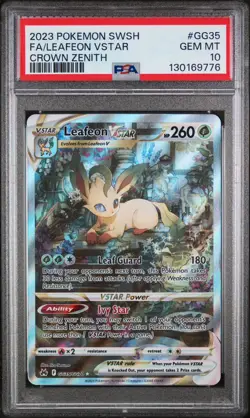 2023 Pokemon SWSH Crown Zenith #GG35 FA Leafeon VSTAR PSA 10 GEM MINT - Image 1