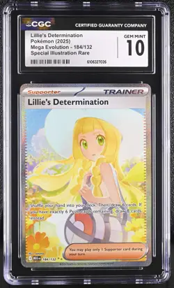 2025 POKEMON Mega Evolution Lillie's Determination SIR #184 ⭐CGC 10 GEM MINT⭐ - Image 1