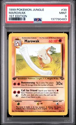 1999 POKEMON JUNGLE 1ST EDITION #39 MAROWAK PSA 9 - Image 1