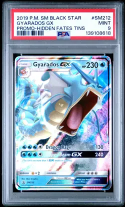 2019 POKEMON SM BLACK STAR PROMO HIDDEN FATES TINS #SM212 GYARADOS GX PSA 9 - Image 1