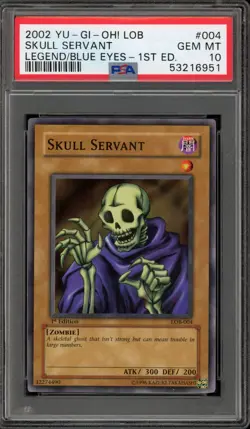 Yu-Gi-Oh! Skull Servant Legend of Blue Eyes 1st Edition LOB-004 PSA 10 Gem Mint - Image 1