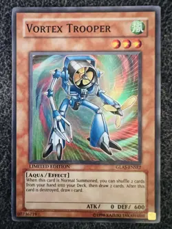 Yugioh Vortex Trooper GLAS-ENSE2 Super Rare Limited Edition NM - Image 1