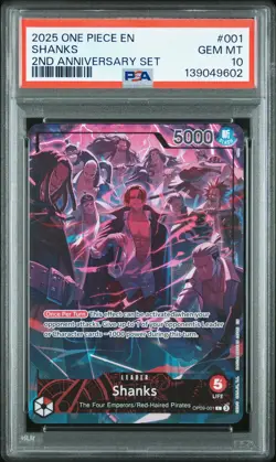 2025 ONE PIECE ENGLISH VERSION 2ND ANNIVERSARY SET #001 SHANKS PSA 10 - Image 1