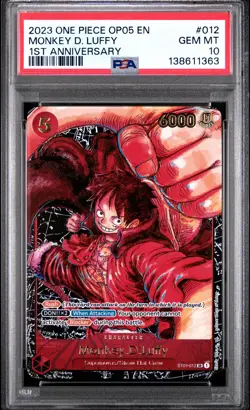2023 ONE PIECE OP05-AWAKENING OF THE NEW ERA 1ST ANV #012 MONKEY D. LUFFY PSA 10 - Image 1