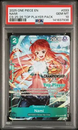 One Piece Nami 2025 Championship 25-26 Top Player Pack #033 PSA 10 - Image 1