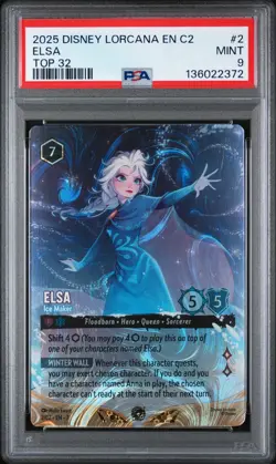 2025 DISNEY LORCANA EN C2-LORCANA CHALLENGE PROMO TOP 32 ELSA ICE MAKER PSA 9 - Image 1