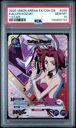 Union Arena TCG Kallen Kozuki Bunny Alt Art Holo PSA 10 Gem Mint CCG Code Geass - Image 1