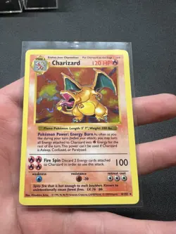 Pokemon TCG Shadowless Charizard Holo-Rare Card 04/102 Base Set - Image 1