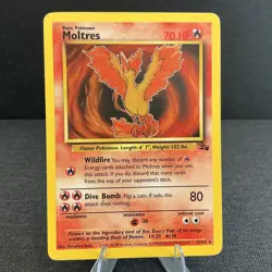Moltres 27/62 Fossil Rare Non-Holo Vintage Pokemon TCG Card - Image 1