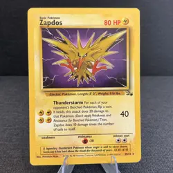 Zapdos 30/62 Fossil Rare Non-Holo Vintage Pokemon TCG Card - Image 1