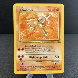 Hitmonlee 22/62 Fossil Rare Non-Holo Vintage Pokemon TCG Card - Image 1