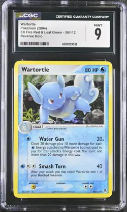 CGC 9 MINT Wartortle EX Fire Red & Leaf Green 50/112 Reverse Holo Pokemon Card - Image 1