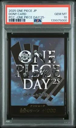 2025 ONE PIECE JPN PREM CARD COLL ONE PIECE DAY'25- DON!! CARD PSA 10 - Image 1