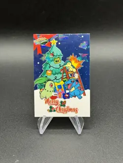 Chikorita Cyndaquil Cracked Ice Holo Pokemon 2024 Card Database Merry Christmas - Image 1