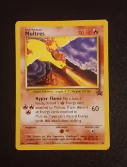 🔥 💎 MOLTRES #21 BLACK STAR PROMO 21 WOTC PROMO Extra League WOTC Card Included - Image 5