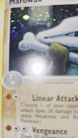 Pokemon Card - Marowak FireRed & LeafGreen 7/112 Holo Rare LP+ Bone Swirl - Image 2