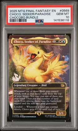 2025 MTG FINAL FANTASY CHOCOBO BUNDLE #0569 CHOCO SEEKER OF PARADISE PSA 10 - Image 1